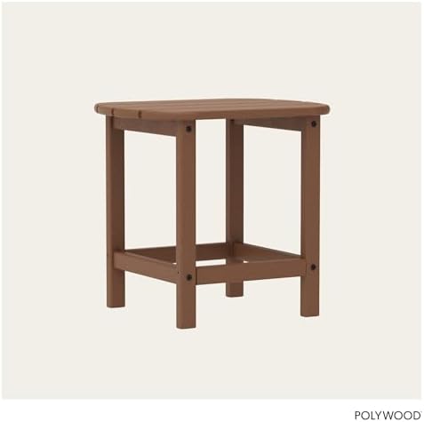 POLYWOOD SBT18TE South Beach 18" Outdoor Side Table, Teak