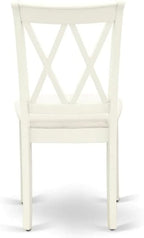 East West Furniture DOCL7-LWH-C 7 Piece Kitchen Table & Chairs Set Consist of a Rectangle Dining Table with Butterfly Leaf and 6 Linen Fabric Dining Room Chairs, 42x78 Inch, Linen White