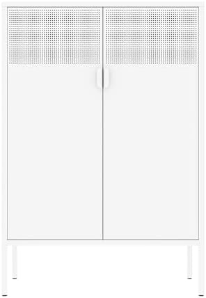 Washsemba 2 Mesh Door Metal Storage Cabinet with Adjustable Shelves, Multipur...