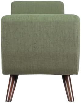 HomePop 60" Modern Storage Bench with Wood Legs - Olive Green Woven