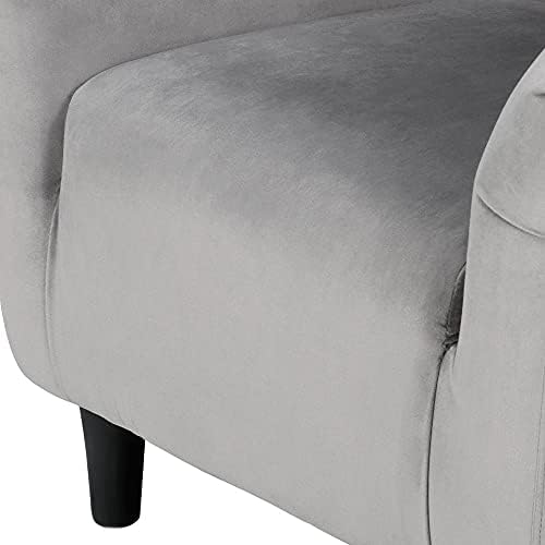 Yaheetech Small 25.5in Wide Velvet Barrel Accent Chair for Bedroom, Gray