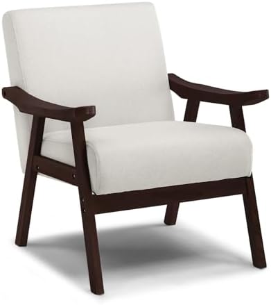 COMHOMA Accent Chair, Mid Century Modern Chair with Solid Wood Armrest, Comfy...