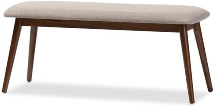 Baxton Studio Flora Mid-Century Modern Light Grey Fabric and Oak Medium Brown...