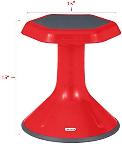 Learniture Active Learning Chair/ Stool, 15" H, Red, LNT-3046-15RD