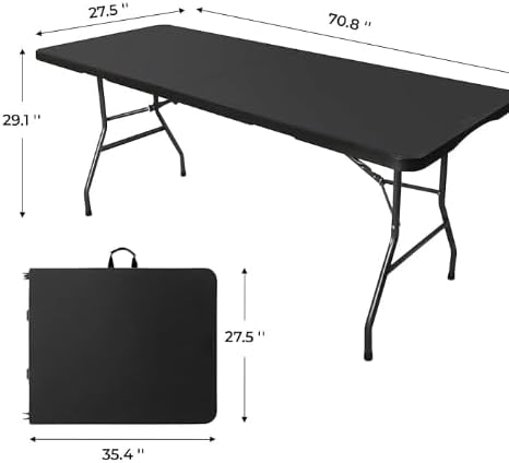 Folding Table 6ft Foldable Table with Built in Handle & Steel Legs / 6FT ...
