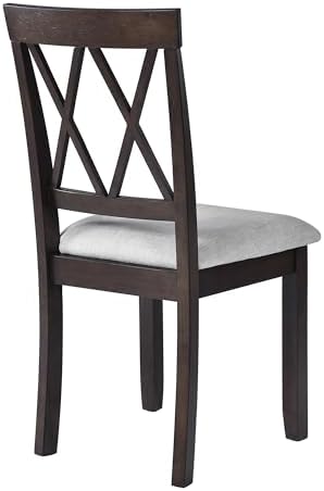 P PURLOVE 3 Piece Kitchen Dining Set, Wood Dining Table Set, Espresso