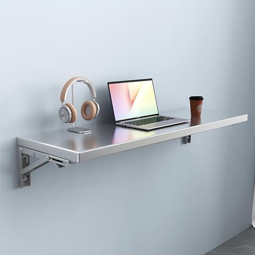 Wall Mounted Folding Table, Stainless Steel, 39.4 x 15.7 Inch
