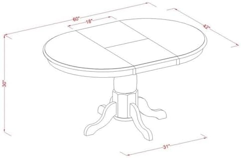 East West Furniture POML5-SBR-W 5 Piece Modern Dining Table Set Includes an O...