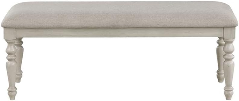 New Classic Furniture Jennifer Wood Elegant Bench, White