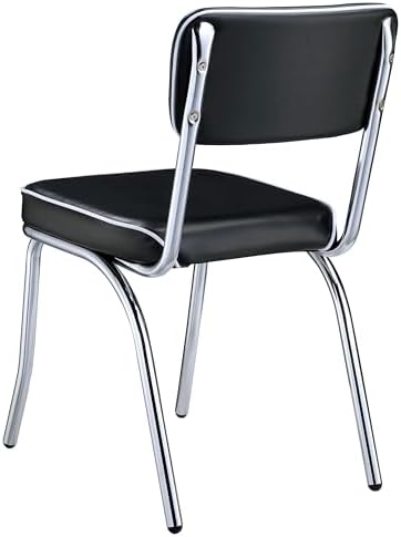 Coaster Home Furnishings Retro Set of 2 Open Back Dining Side Chairs Faux Lea...