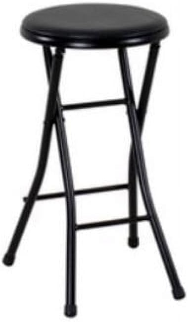 24" Vinyl Padded Folding Stool, Black