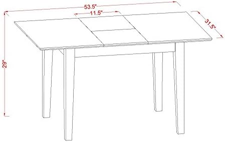 East West Furniture NOFR5-MAH-05 5 Piece Kitchen Table Set for 4 Includes a R...