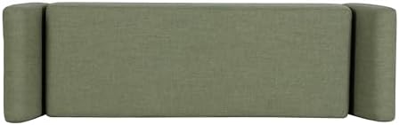 HomePop 60" Modern Storage Bench with Wood Legs - Olive Green Woven