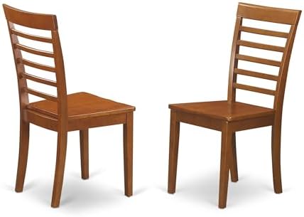 East West Furniture DLML5-SBR-W 5 Piece Kitchen Table & Chairs Set Includ...