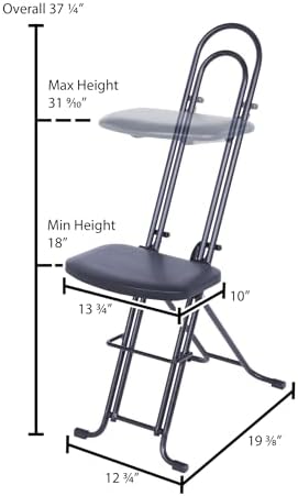 Vestil CPRO-800LP Steel Height Ergonomic Worker Chairs 18.5 In. to 35 In. 220...