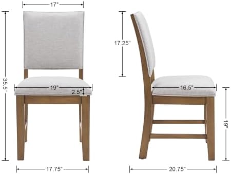 chairus Farmhouse Dining Chairs Set of 4, Upholstered Armless Dining Room Cha...