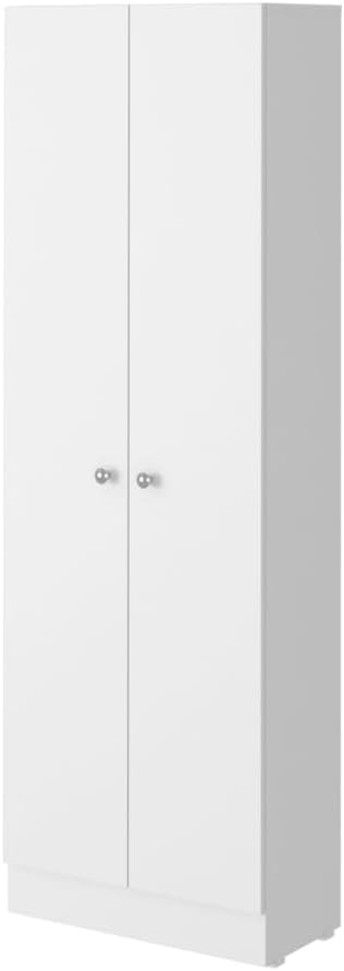 White and Light Oak 4-Door Kitchen Set with Island and Pantry Cabinet | Inclu...