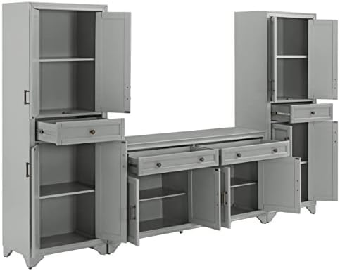 Crosley Furniture Tara 3-Piece Farmhouse Pantry & Sideboard Set