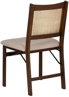 Powell Kasi Brown and Natural Rattan Cane Fully Assembled Foldable Wooden Din...