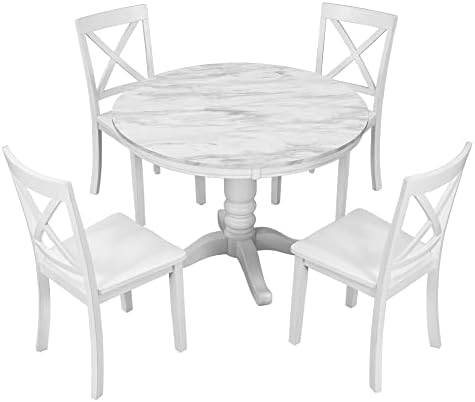 Harper & Bright Designs Dining Table Set - 5 Piece Round Dining Set with ...