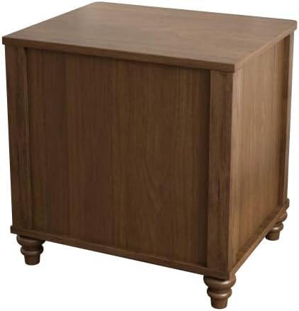 Fluted Nightstand, 21.65 Inch Wide Mid Century Modern Bedroom Side Table with...