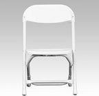 Kids Folding Plastic Chair with Metal Frame, Lightweight Stackable Toddler Chairs for Classroom Table Desk Parties Events Weddings and Home Use, White Pack of 20 Chairs