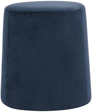 Spatial Order 17" Organic Shape Ottoman - Blue Velvet