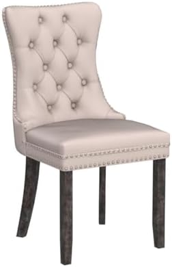 Velvet Dining Chairs, Tufted Kitchen & Dining Room Chairs, Beige, Set of 6