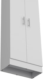 Modern Kitchen Pantry, Storage Cabinet with 2 Doors, White, Engineered Wood, for Dining Room, Easy to Clean
