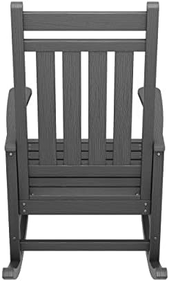 SERWALL Outdoor Rocking Chair Set of 2, HDPE Rocking Chairs for Adult, Grey |...