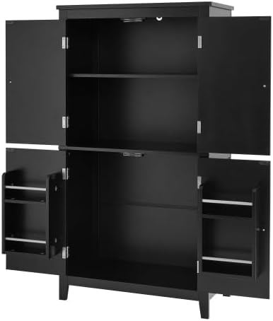 43.3" Tall Kitchen Storage Cabinet with Doors, Freestanding Pantry Cabin...