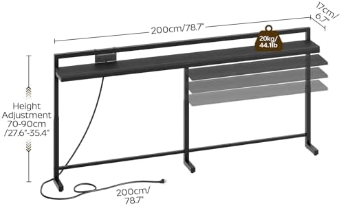 YATINEY 78.7'' Narrow Console Table with Adjustable Height (27.6'...