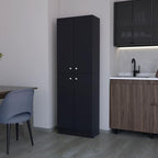 71" Tall Kitchen Pantry Cabinet with Storage,4-Door Wooden Cupboard Credenza Bufffet Cabinet, Freestanding Kitchen Hutch for Living Room, Dining Room,Black