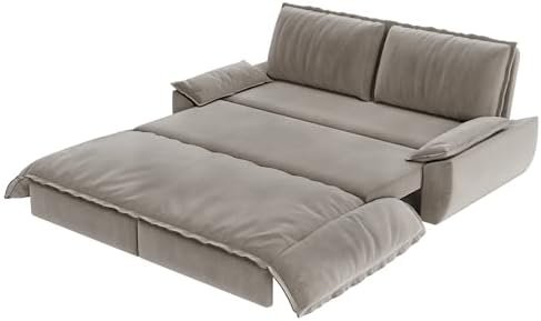 70.1" Sleeper Sofa Bed Queen Size, Pull Out Convertible Velvet Couch, Gr...
