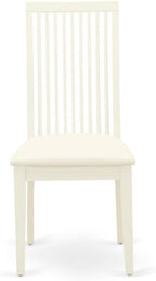 East West Furniture CAIP5-LWH-C 5 Piece Dinette Set for 4 Includes a Rectangle Dining Room Table and 4 Linen Fabric Kitchen Dining Chairs, 36x60 Inch, Linen White