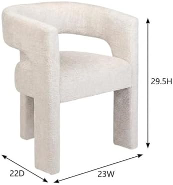 Jofran Gwen Jacquard Upholstered Accent Chair, Modern Luxury Plush Sculptural...
