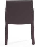 Manhattan Comfort Vogue Modern Faux Leather Dining Chairs, Metal Frame, Comfortable Padded Seat, Fully Assembled Armchair Accent Furniture, Set of 2, Grey
