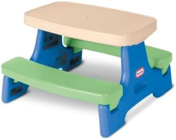 Little Tikes Easy Store Jr. Picnic Table with Umbrella - Blue / Green, 27.25&...