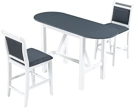 Harper & Bright Designs 3 Piece Counter Height Kitchen Dining Set with Dr...