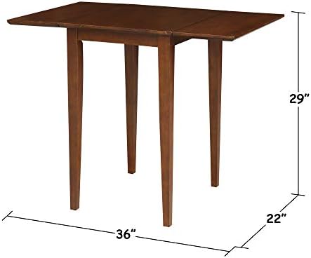 IC International Concepts Solid Wood Drop Leaf Table, 36", Unfinished