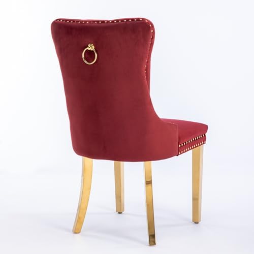 Aoowow Velvet Upholstered Dining Chairs Set of 2, Wingback Armless Side Chair...