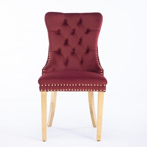 Aoowow Velvet Upholstered Dining Chairs Set of 2, Wingback Armless Side Chair...