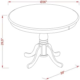 East West Furniture ANVA3-OAK-C 3 Piece Kitchen Table Set for Small Spaces Co...