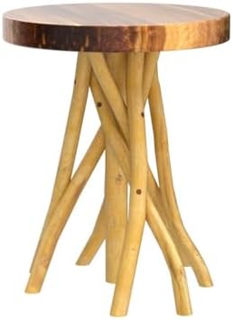 WELLAND Solid Teak End Table, Stick Leg Accent Table, 16" L x 16" W...