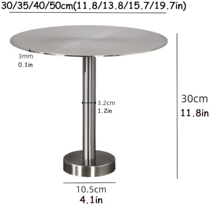 Space-Saving Wall-Mounted Round Table - Modern Stainless Steel Small Tray End...
