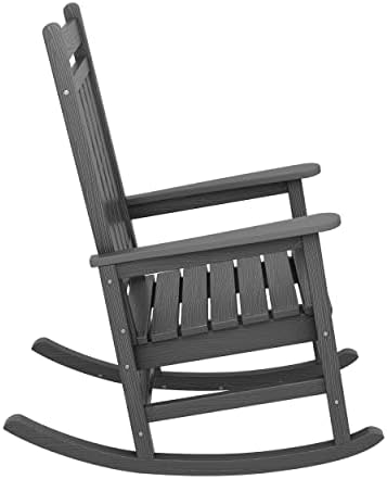 SERWALL Outdoor Rocking Chair Set of 2, HDPE Rocking Chairs for Adult, Grey |...