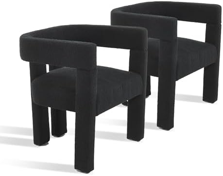 Modern Dining Chair Set of 2 Living Room Chairs,Upholstered Barrel Chair