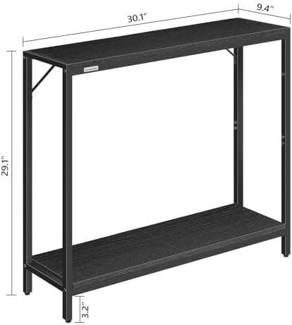 MAHANCRIS 30" Narrow Console Table, 2-Tier Small Entryway Table with She...