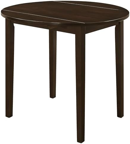 Coaster Home Furnishings 3-Piece Round Wood Dining Room Set Drop Leaf Extensi...