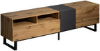 Bellemave TV Stand for TVs up to 80", Modern Entertainment Center with Cabinets, Drawers & Open Shelves, Wooden Media Console with Storage for Living Room, Bedroom & Home Theatre (Wood Grain)